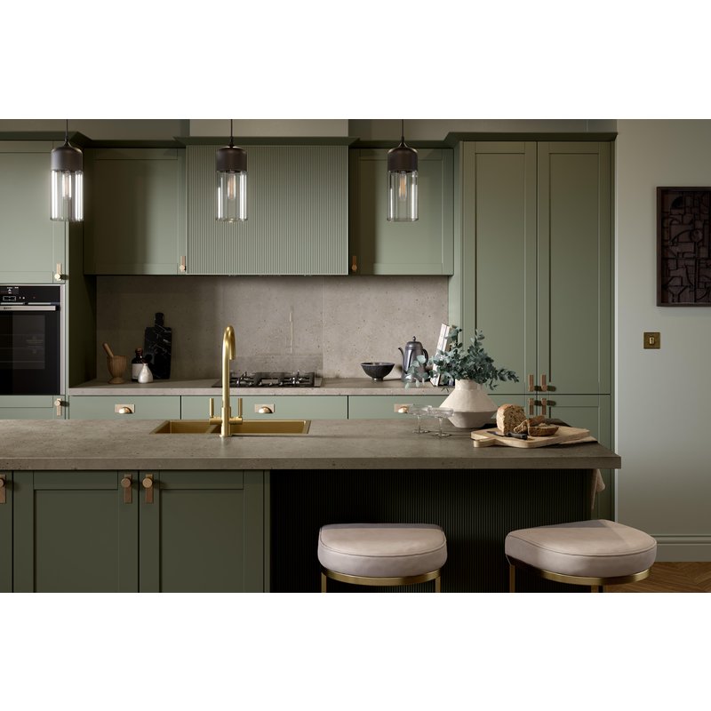 Wilsonart Omega Modern Terrazzo Dune Square Edge Breakfast Bar 4100 X 900Mm X 38Mm (1) In Grey