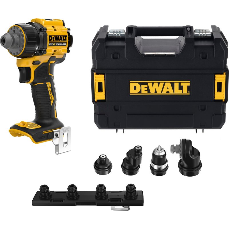 Dewalt Dcd803nt-Xj 18V Xr Brushless Multi-Head Drill Driver Body Only In Black/Yellow