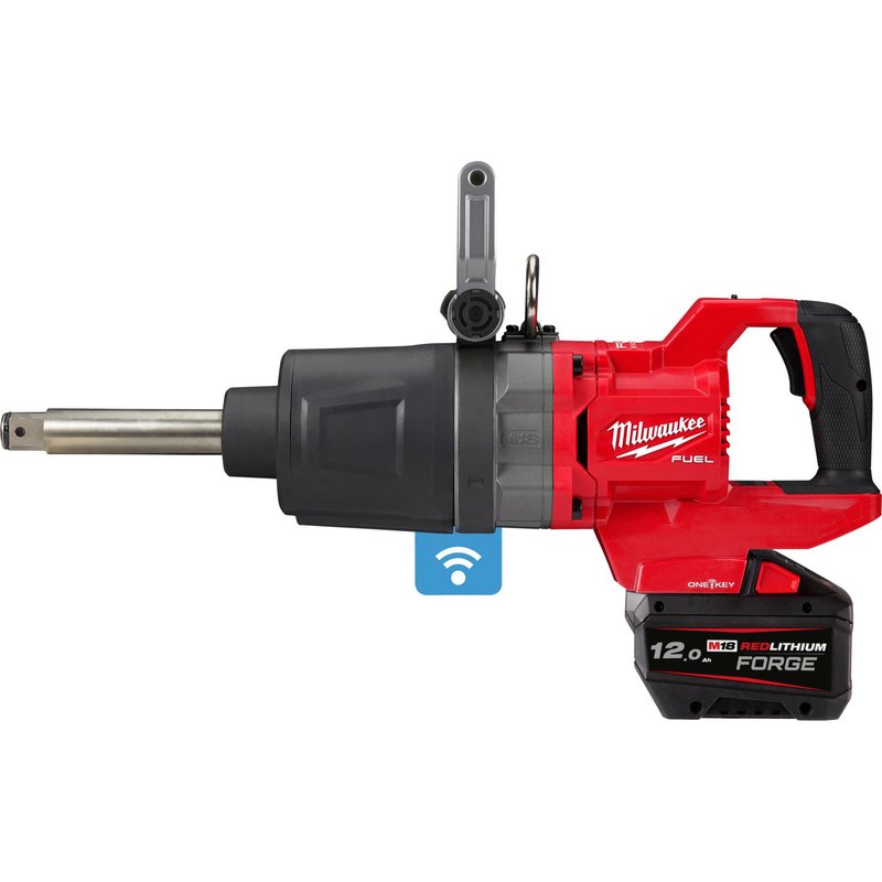 Milwaukee M18 Onefhiwf1d-121C Fuel One-Key 1" D-Handle High Torque Impact Wrench With Long Anvil And Friction Ring 1 X 12.0Ah In Red