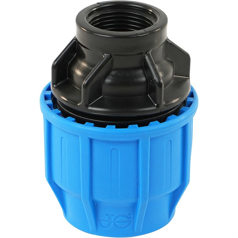 Jg Speedfit John Guest Mdpe Compression Female Thread Adaptor 20Mm X 1/2" In Black/Blue